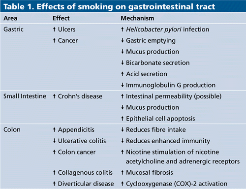 Effects of Smoking on the Gastrointestinal System